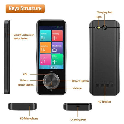M9 Language Translator Device 107 National Languages Intelligent Translator Real-time Voice, Recording, Text Translation Device