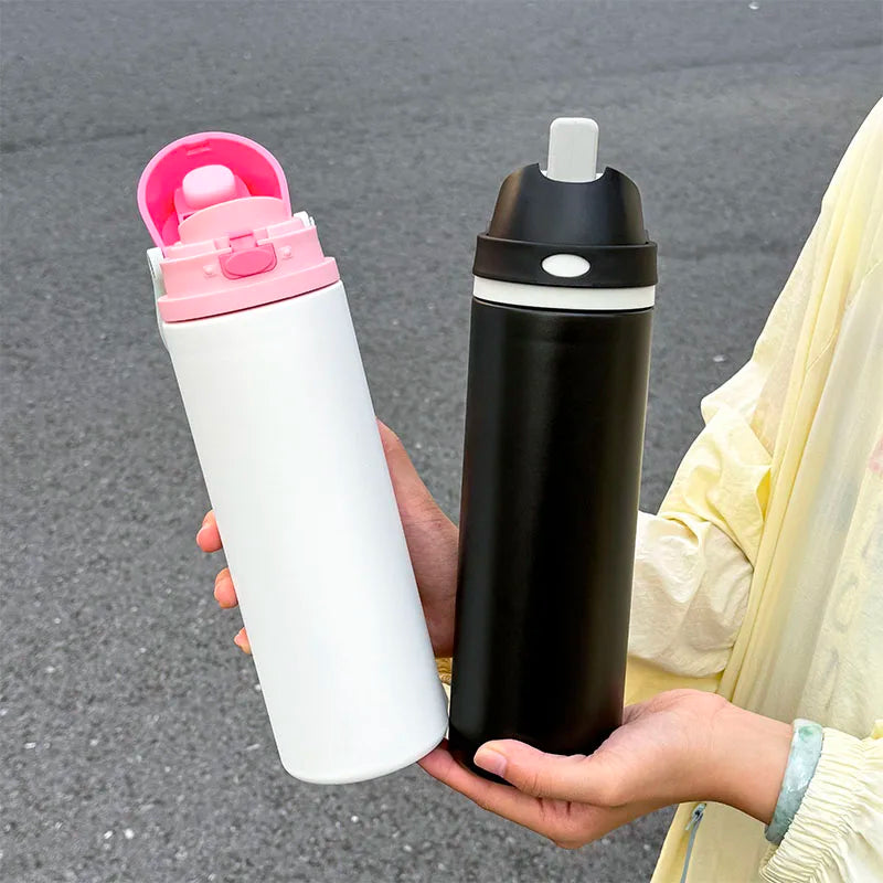 1pc Sports Cycling Water Bottle, 750ML Large Capacity Dual-Drinking Sports Water Bottle, Outdoor Portable Water Bottle