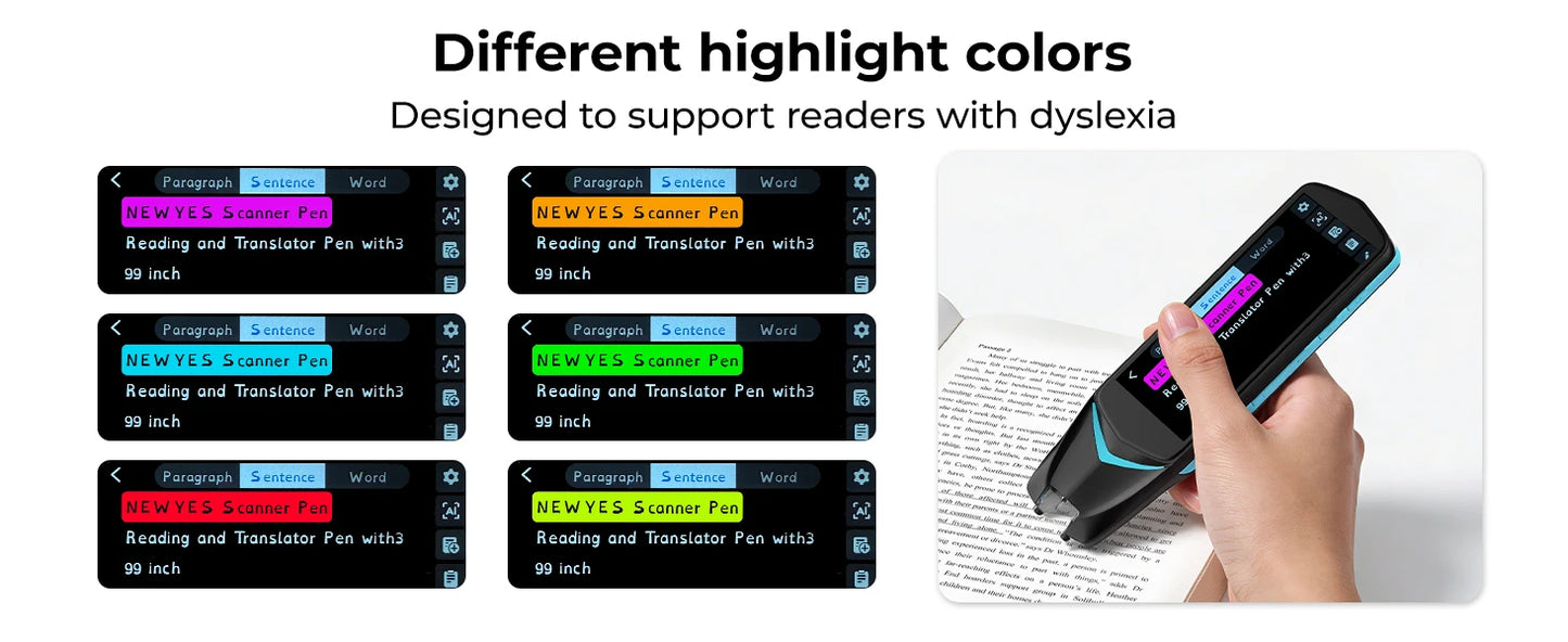 AI Pen Reading Pen for Dyslexia Scan Reader Pen 4 Text to Speech Device Translator Pen Photo Translation OCR 16GB Bluetooth Pen