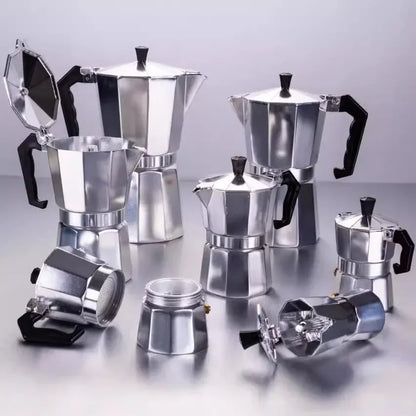 New 50ml-600ml Moka Pot Aluminum Household Electric Burner Stove Top Espresso Percolator Coffee Maker Coffee Extraction Pot