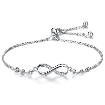 New fine Silver Color pretty Crystal Bracelets for Women Fashion Jewelry Party Wedding Accessories Valentine's Day Gifts