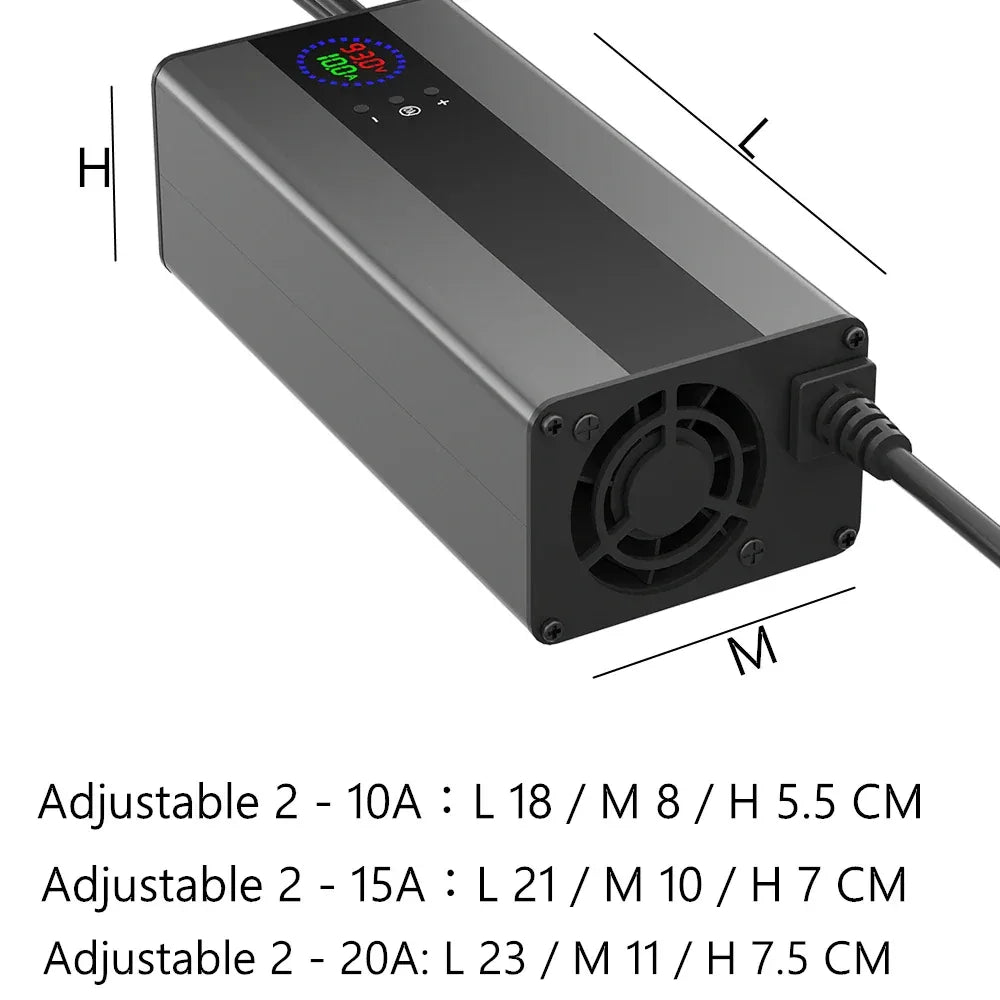 10A 15A 24V 48V 58.4V 72V 60V 67.2V 84V Li-ion Lifepo4 Lithium Battery Charger Curren Adjustable 13S Charge 8S 16S 20S 24S parts