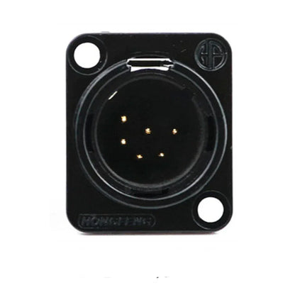 1pcs 3,4,5,6,7 pin Male/Female Black/Silver Metal Square XLR Speaker Panel mount socket Connector