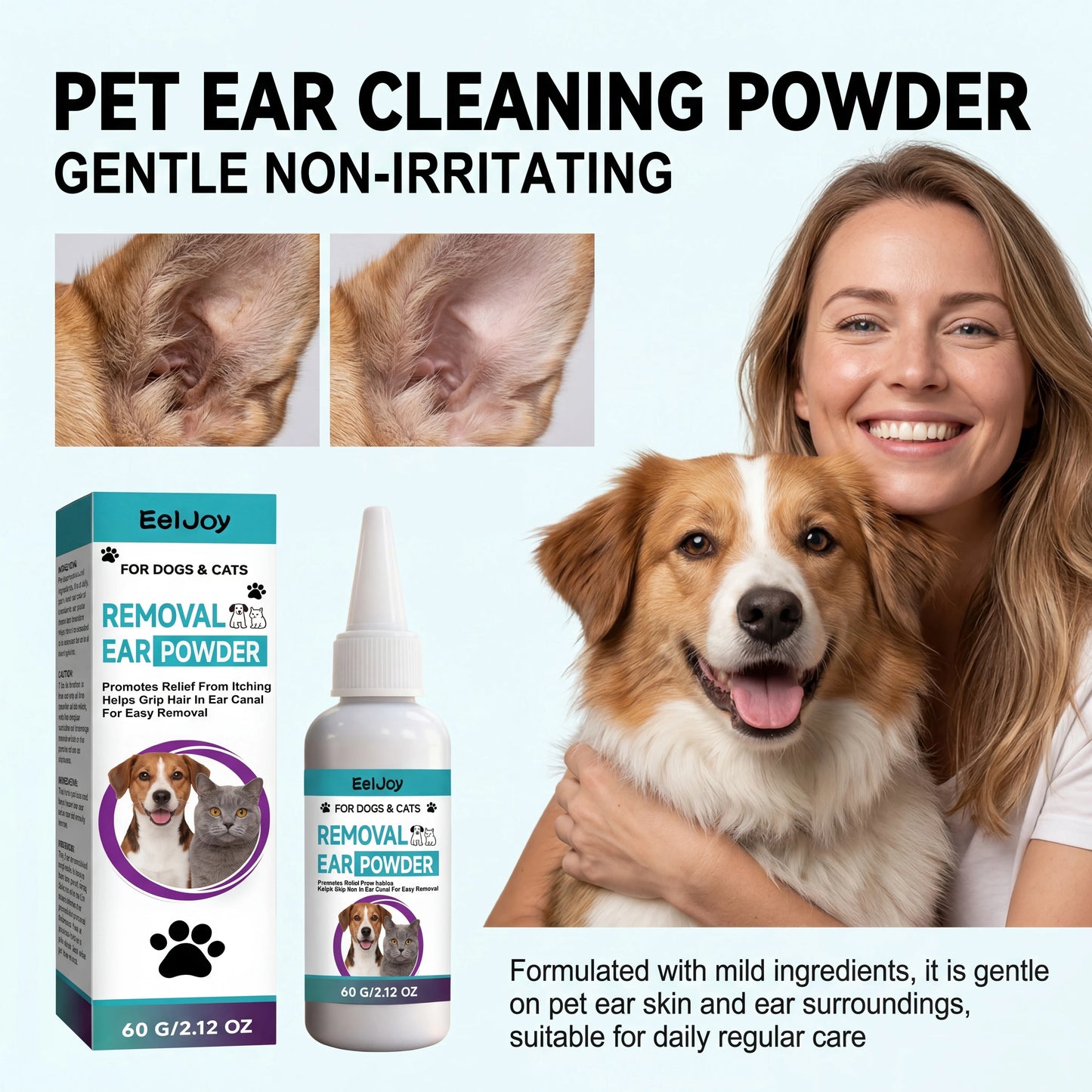 Pet Ear Cleaning Powder for Dogs and Cats Professional Ear Hair Plucking Powder Relieve Itching Keep Dry Pet Ear Care Supplies