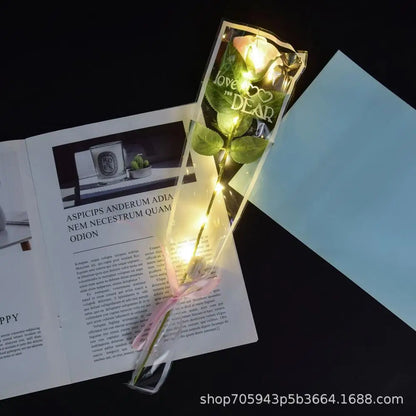 Glowing Rose Artifical Fake Flowers Valentine'S Day Mother'S Day Gift Anniversary Wedding Lover Lighting Roses Party Supplies