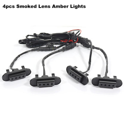 iJDM Car LED Front Grille Clearance Light For Ford Bronco Badlands Wilderness Edition Amber Daytime Running Light Warning Lamp