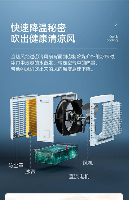 S3  Outdoor Air Cooler Solar Rechargeable Commercial Mobile Refrigeration Air Conditioner Fan