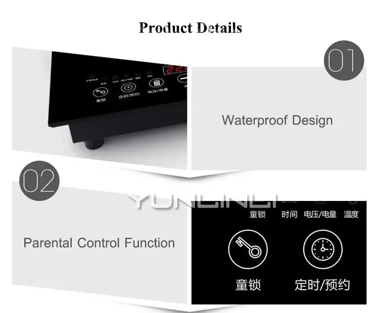 Double-Stove Induction Cooker Household Embedded Panel Cooktop Stove And Ceramic Stove Embedded Dual-Use Independent Control