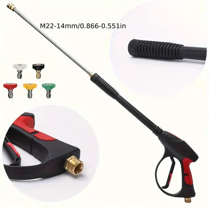 High Pressure Cleaning Water Gun M22-14 Copper Valve Core Car Washing Water Gun 1/4 Quick Connect 4000psi  With 5 Color Nozzles