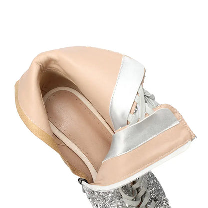 New PU One-piece Crystal Heel Pump Sexy Woman Dancing Shoes High Heels Dance Jazz Heels Latin Dance Boots Women Girls