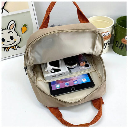 New Embroidery Sun Long Neck Small Dinosaur Backpack Hook Hair Embroidered Cartoon Canvas Kindergarten Children Backpack