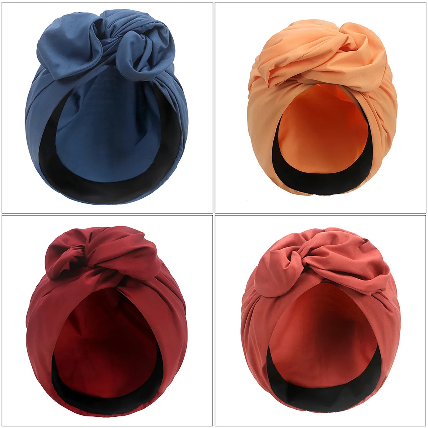 Woman Muslim Headscarf Cap Cotton Headband African Head Wraps Elegant Retro Turban for Ladies Beanies Caps Muslim Headpiece
