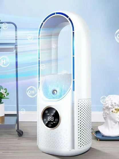Portable USB Air Cooler Leafless Electric Desktop Fan 6 Speed Silent Timer Air Conditioner Cooling Humidifier Conditioning Fan