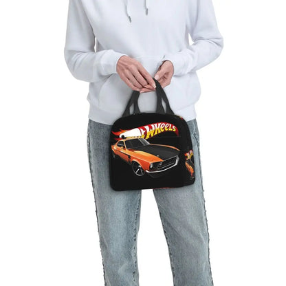 Custom Hot Wheels For Fans Thermal Insulated Lunch Bag Cartoon Sport Car Portable Lunch Container Travel Multifunction Food Box