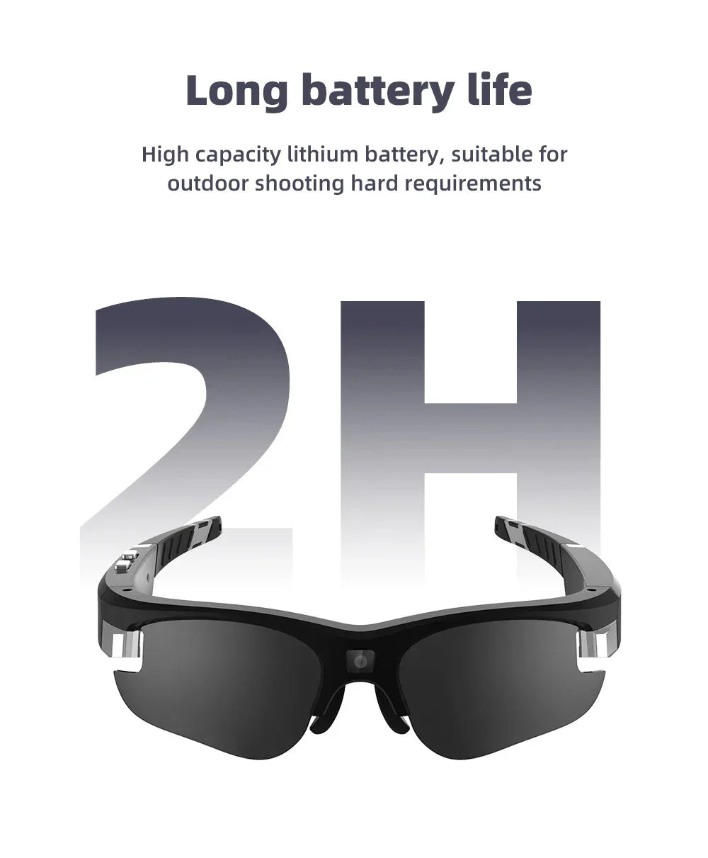 Outdoor FPV Camera Sunglasses Action Smart Glasses 1080P POV Mini for Vlogging Sport Eyewear FHD Video Sports Cycling Eyeglasses