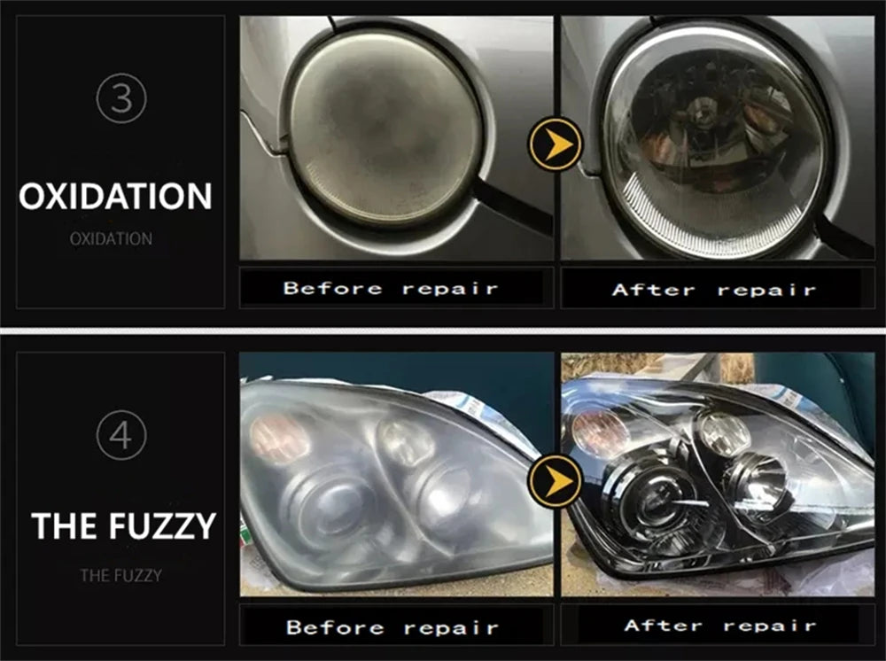 Headlight Polishing Set Auto Headlight Renovator Light Restoration Clean Car 300ml Polish Spotlights Headlights Renovation Kit