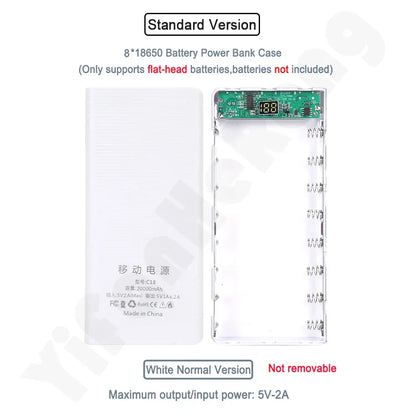 Fast Charging 18650 Power Bank 20000mAh USB Type C 5V Cases Battery Charge Storage Box Without Battery For iPhone Xiaomi Huawei