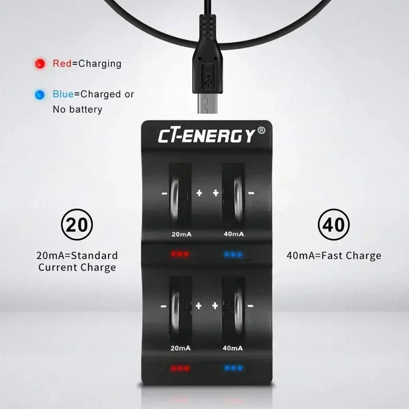 Travel Portable Charger for 1220 1240 1620 1632 2032 2025 2016 2430 2440 2450 2477 Lithium Coin Battery 8 Slot Smart Charger