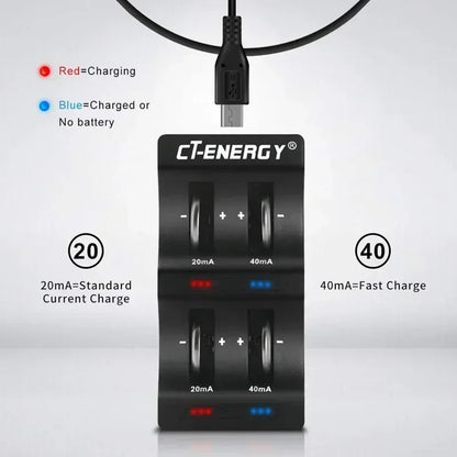 Travel Portable Charger for 1220 1240 1620 1632 2032 2025 2016 2430 2440 2450 2477 Lithium Coin Battery 8 Slot Smart Charger