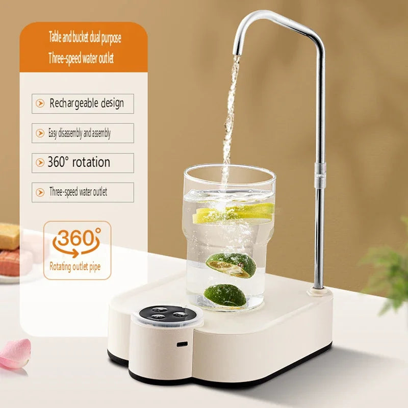 Electric Water Pump Smart Rechargeable Automatic Water Dispenser for Gallon Drinking Portable Water Bottle Pump for Home Office