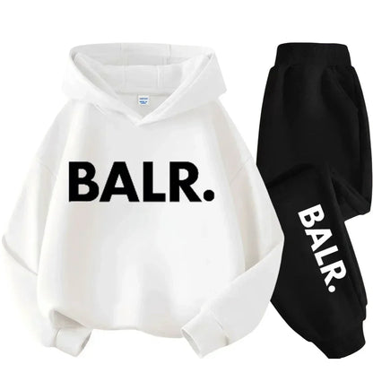 Autumn Warm New York Letter Cool Graphic Print Children Long Sleeve Hoodie +pant Suit 2pcs Set Sweatshirt Boy Girl Kid Sportwear