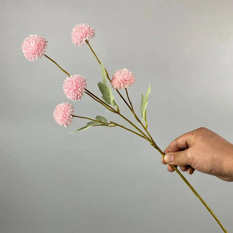 5 Head Dandelion Artificial Flowers Wedding Decoration Fake Flowers Small Thorn Ball DIY Home Decor Bouquet Valentine's Day Gift