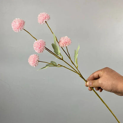 5 Head Dandelion Artificial Flowers Wedding Decoration Fake Flowers Small Thorn Ball DIY Home Decor Bouquet Valentine's Day Gift