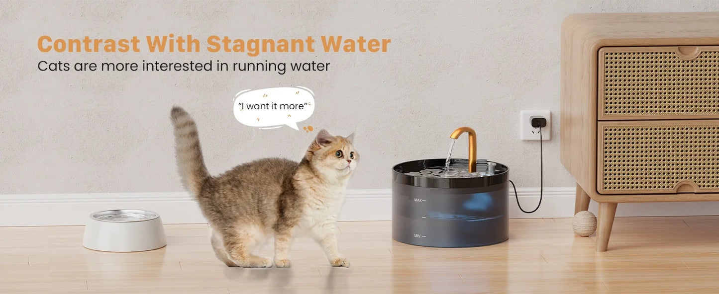 Pet Water Fountain Auto Filter Set Automatic Sensing Cat Drinker 2.1L Recirculate Filtring Drinking for Cat Dog Water Dispenser