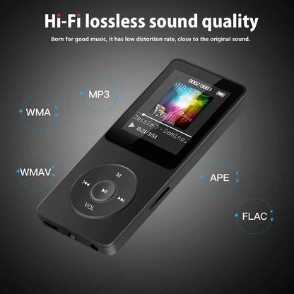 MP3 Player Portable Music Player Bluetooth 5.4 Music Stereo Player 1.8 inch Screen Support FM Radio E-Book Recording