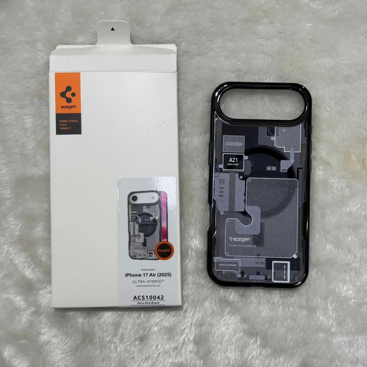 Original Spigen technology case for iPhone 17 Pro Max, magnetic phone case, transparent acrylic 17 Pro protective cover