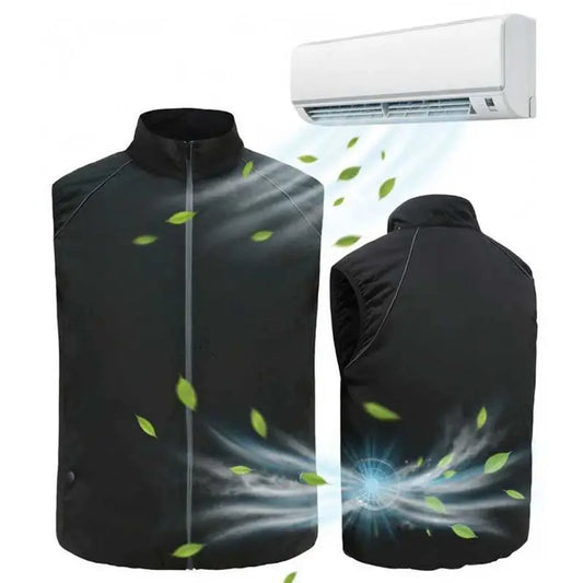 Men Summer Air Conditioning Clothing Fan Cooling Vest 2026 New USB Charging Cooling Sport Man Outdoor Solid Color Coat Plus Size