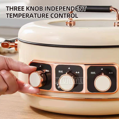 5L Electric Hot Pot High-power Cooking Electric with 3 Different Flavors Multi-functional Panela