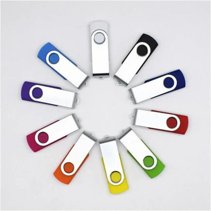 Usb Flash Drive Wholesale Custom LOGO Gift Thumb Colorful Metal Flash Drive Pendrive USB 2.0 3.0 1GB 2GB 4GB 8GB 16GB 32GB 64GB