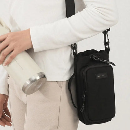 Portable Water Bottle Bag with Adjustable Shoulder Strap Water Bottle Sleeve for Walking Hiking Camping Gym Insulated Protective