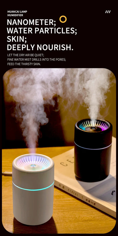 Portable color LED night light humidifier,silent mini model,180 ml aroma diffuser,suitable for use in cars, offices and bedrooms