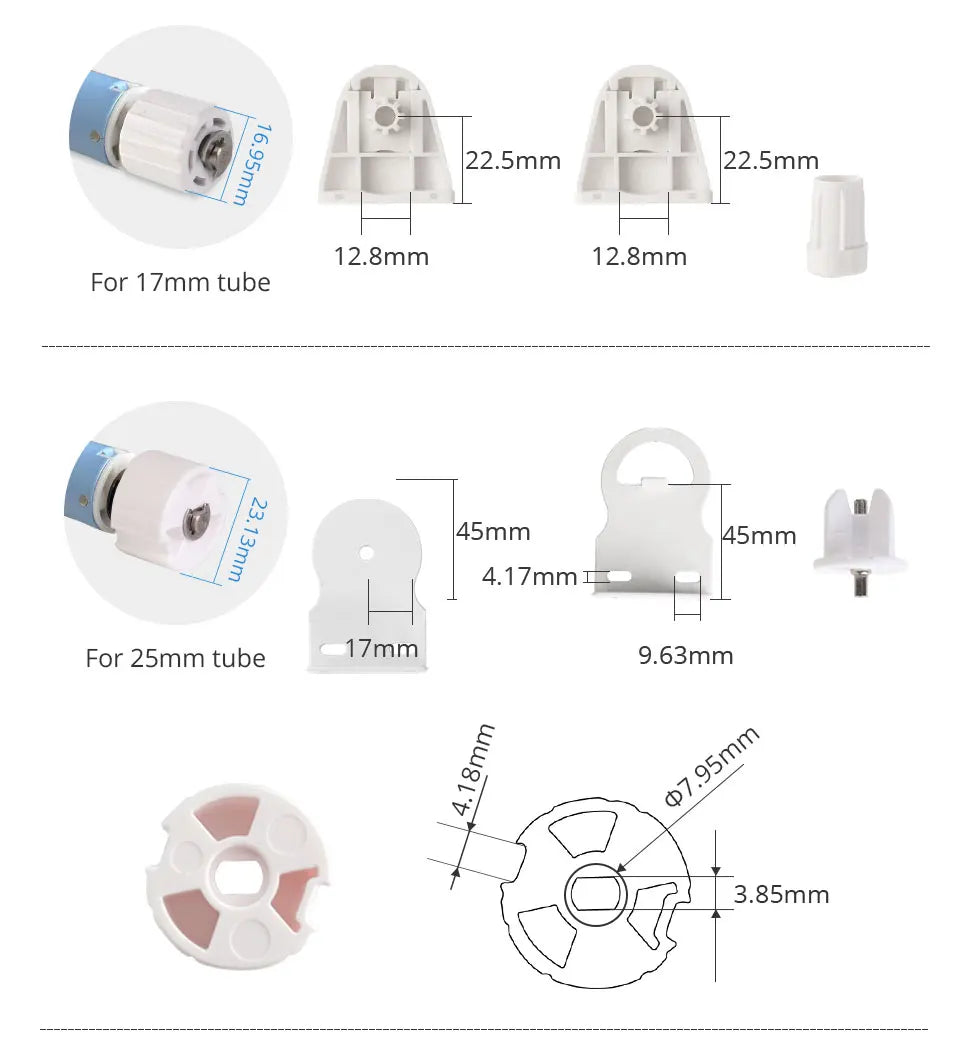Zemismart WiFi Electric Roller Shade Motor for 17mm 25mm 28mm Tube Built-in Battery Work with Tuya Alexa Google Home Alice Voice