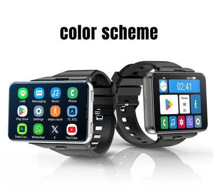S999 4G LTE Smart Watch Android 11.0 OS 4GB RAM 64GB ROM 2.88" Big Screen 2MP/8MP Dual Camera Quad Core 2300mAh Men Smartwatch
