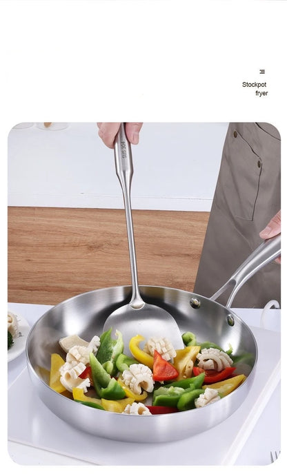 304 stainless steel frying pan, non stick pan, steak pan, suitable for gas stoves and induction cookers, uncoated kitchen utensi