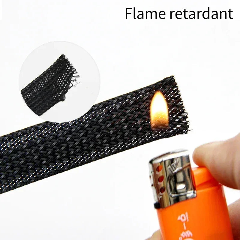 1-50M 2mm Insulated PET Braid Sleeves Sleeving High Density Cable Sheath Wrap Cable Protector Braid For Wires