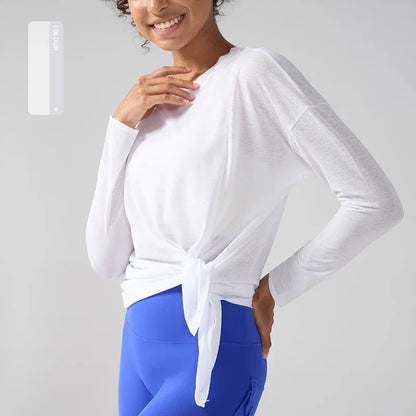 Gym Sports Tops Workout T-shirts Women Yoga Clothing Running Loose Slim Quick Dry Training Long Sleeve Blouse Fitness Tops👚