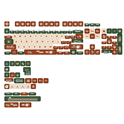 KBDiy Christmas Carnival Keycap Gift KOA Profile Sublimation PBT ISO Keycaps For 60 Wooting Magnetic Mechanical Keyboard Gaming