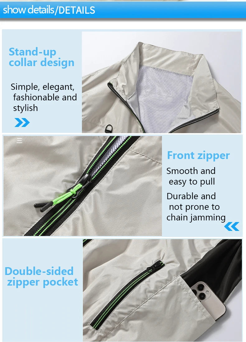 Summer cooling & heatstroke prevention fan vest, refrigerated outdoor waistcoat, fan work jacket, cooling vest, unisex style.