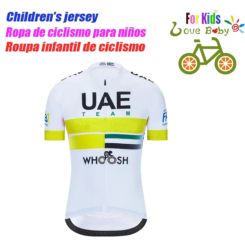 UAE 2022 New Kids Cycling Jerseys Set Summer Breathable Child Bike Cycling Clothes Boy Sport Bicycle Jersey Cycling Clothing