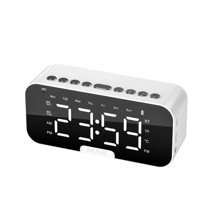 5-in-1 Digital Table Calendar LED Digital Display Sleep Timer Small Digital Clock Bluetooth with Mirror Electronic Alarm Clock