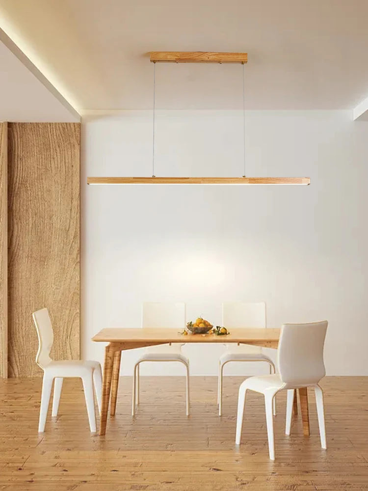 Modern Hanging Chandelier For Dining Room Kitchen Shop Long Table Wooden Chandelier Pendent Lamp Minimalist Design Led Lighting
