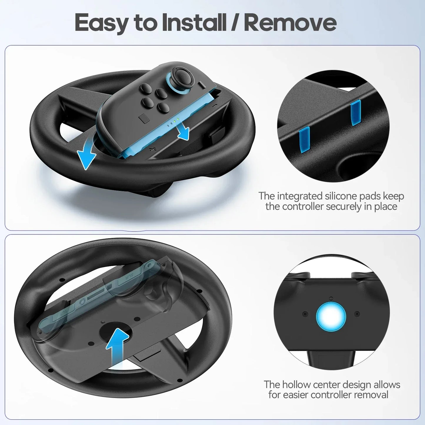 Steering Wheel for N-Switch 2 Joycon (2025), for Switch 2 Racing Wheel for NS2 Racing Games Accessories with Ergonomic Design