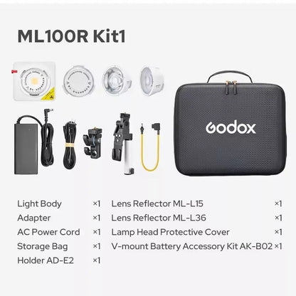 Godox ML100R 110W RGB LED Video Light 2800-6500K 11 FX Effects APP Control Godox Mount for Filmmaking/Live Streaming/Vlog