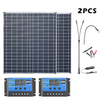 1000W Solar Kit 12V Easy Setup 1000W Solar Kit | Plug&Play 12V Power 2×500W Panels | No Wiring Hassle for Beginners for Home/RV