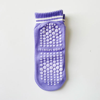 Grip Socks for Women Non Slip Pilates Yoga Socks with Double Stripes Non Slip Socks for Workout Ballet Athletic Socks