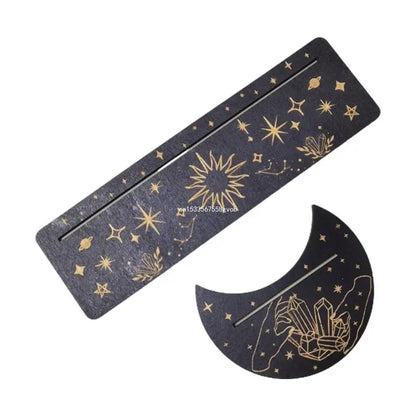 Wooden Stand for Tarot Moon Shape Rectangle Card Set Altar Stand Wood Display Witch Divination Tools Game Accessories Wholesale